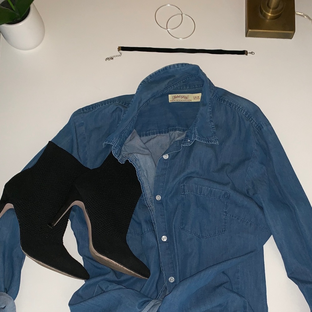 Denim Long-Sleeve T-Shirt